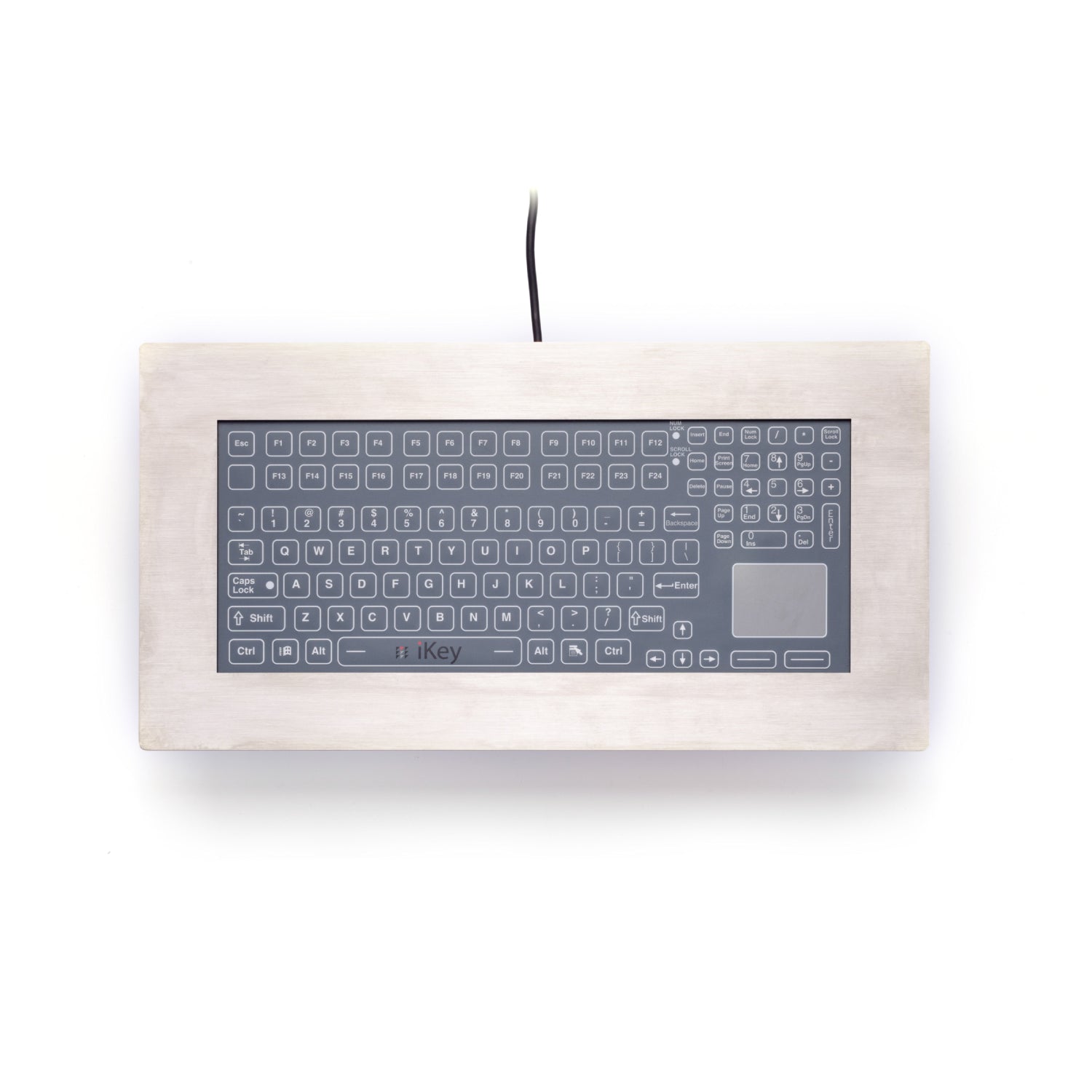 iKey Panel Mount Stainless Steel Membrane Keyboard with Touchpad