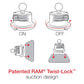 RAM® Twist-Lock™ Suction Cup Mount for Apple iPhone 6 & 7 (RAM-B-166-AP18U)