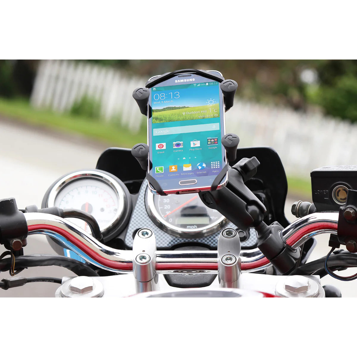 RAM Torque Handlebar with 1" Ball Medium Arm and RAM® X-Grip® for Phones (RAM-B-408-75-1-UN7U)