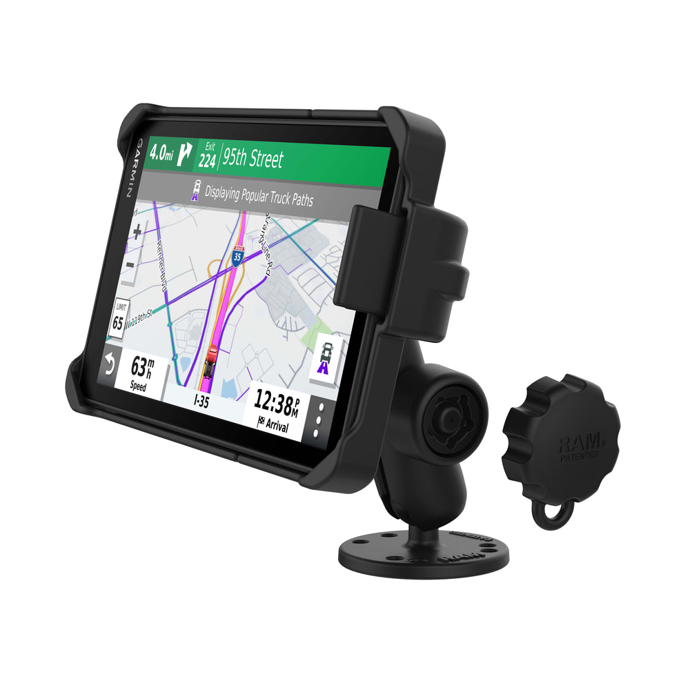 RAM® EZ-Roll'r™ Drill-Down Mount for Garmin d?zl™ OTR700 (RAM-B-138L-GA77LU)