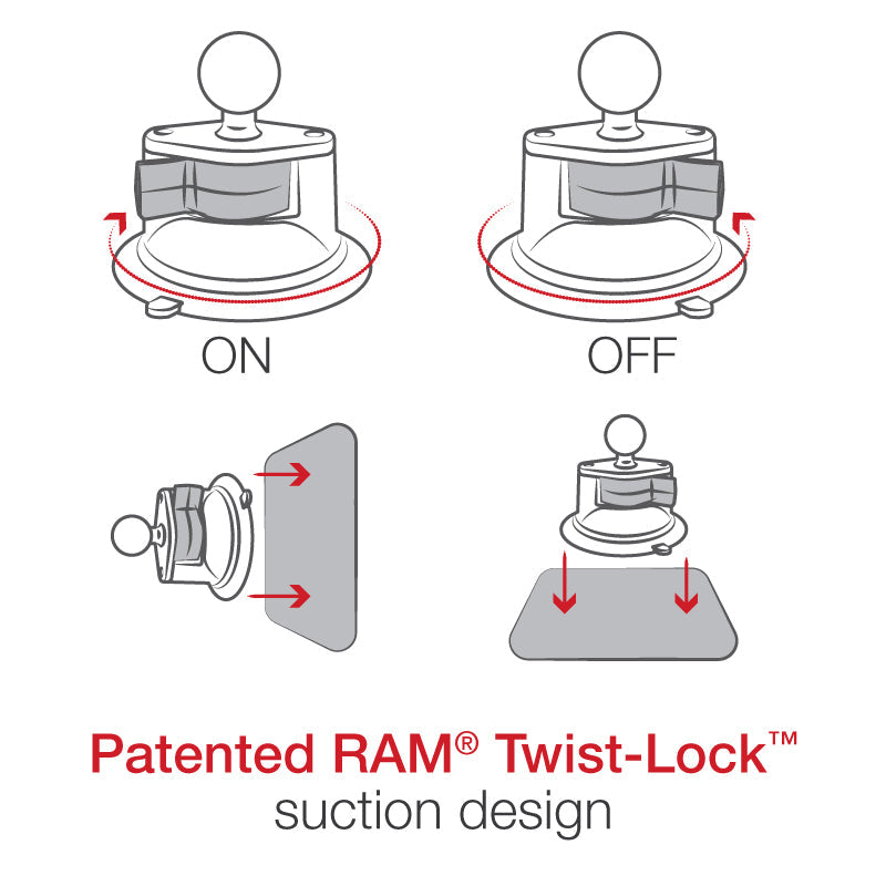 RAM® Twist-Lock™ Suction Cup Mount with Garmin Spine Clip Holder (RAM-B-166-GA76U)