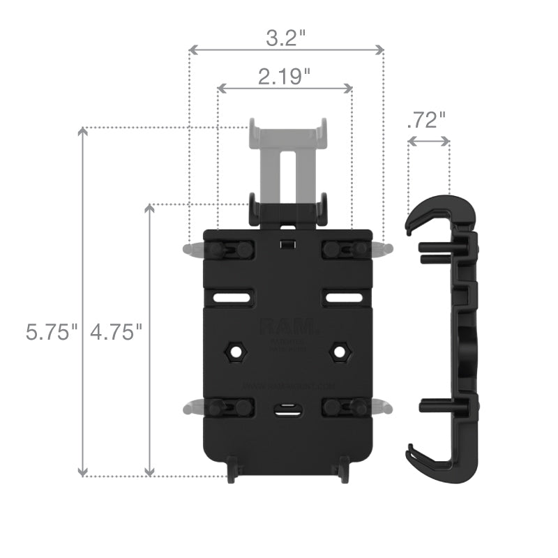 RAM® Quick-Grip™ Universal Phone Holder with Ball (RAM-HOL-PD3-238AU)